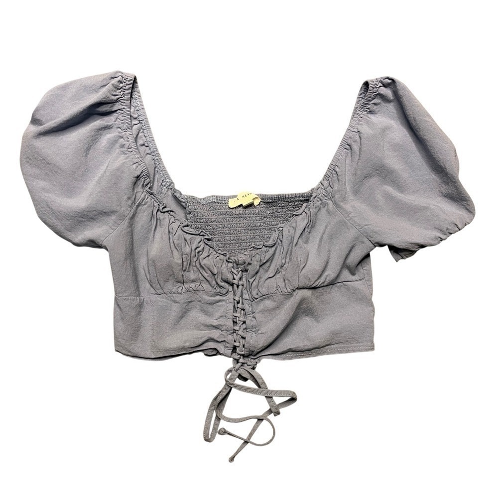 LA Hearts Womens Y2K Coquette Milkmaid Babydoll Crop‎ Top Size S Fairy Feminine
